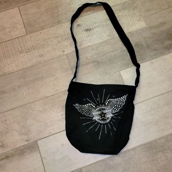 Piper & Blue Black Bag With Rhinestone Wings - Picture 2 of 5